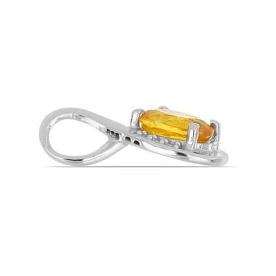 BUY 925 SILVER NATURAL YELLOW SAPPHIRE GEMSTONE CLASSIC PENDANT